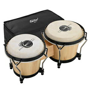 Eastar EBO-1 ボンゴドラム 2 セット 6 インチと 7 インチの木製打楽器ボンゴ 子供 大人 初心者 ナチュラル スキンヘッド チューニングレンチとバッグ付き Eastar EBO-1 Bongo Drums 2 Sets 6” and 7” Wood Percussion Instrument Bongos for
