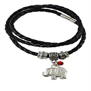 ペルーギフト 象チャーム レザーブレスレット/ネックレス 女性用 - 意味のある幸運、繁栄、愛、幸福 ワイルロレッドシード、象ギフトチャーム - Evelyn Brooks作 エコジュエリー Peruvian Gift Elephant Charm Leather Bracelet/Necklace for Women - Me