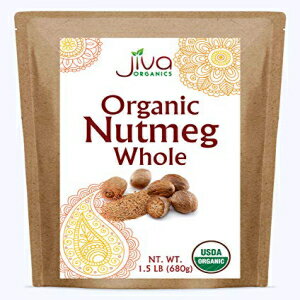 Jiva OrganicNutmegホール8オンスバルクバッグ Jiva Organics Jiva Organic Nutmeg Whole 8oz Bulk Bag