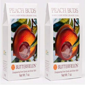 楽天GlomarketButterfields Candy - グルメ、昔ながらの桃のつぼみハード キャンディ、7 オンス （2 パック） | グルテンフリー | 100％ 本物の純粋な砂糖で作られています | アメリカで手作り Butterfields Candy - Gourmet, Old-Fashioned Peach Buds Hard C