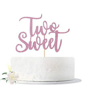 ԥ󥯥å 2 ĤδŤȥåѡ 襤֤ˤλ - 2Ф2Фȥåѡǥ졼 Pink Glitter Two Sweet Cake topper for Cute Baby Girl and Boy-2nd Second Birthday Cak...