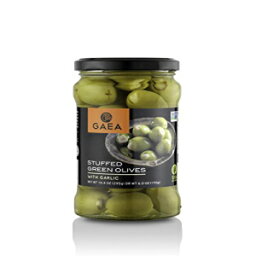 ガイアガーリック詰めグリーンオリーブパック8-6オンスジャー Gaea Garlic Stuffed Green Olives Pack of 8-6 oz Jar