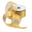カスパリシアーゴールドワイヤードリボン-3つの27フィート スプール Caspari Sheer Gold Wired Ribbon - Three 27 Ft. Spools