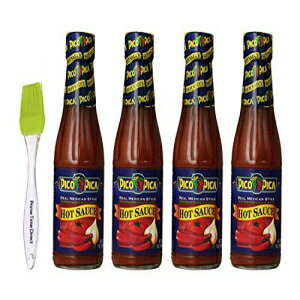 sRsJ zbg\[X 7 IX (4 pbN) PrimeTime _CNgVRuVtohAPTD ܓ ܓ Pico Pica Hot Sauce 7oz (Pack of 4) Bundle with PrimeTime Direct Silicone Basting Brush in a PTD Se