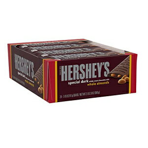 HERSHEY'S SPECIAL DARK マイルドに甘いダークチョコレート、丸ごとアーモンドキャンディ入り、個別包装、1.45 オンス (24 個パック) HERSHEY'S SPECIAL DARK Mildly Sweet Dark Chocolate with whole almond Candy, Individually Wrapped, 1.45