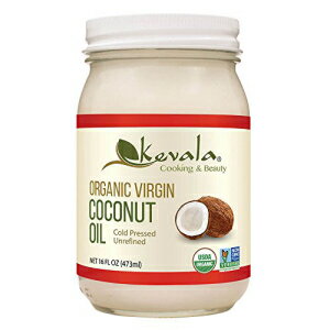 Kevala オーガニック生ココナッツオイル 453.6g (3個パック) Kevala Organic Raw Coconut Oil 16oz (Pack of 3)