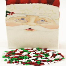 Scott's Cakes Christmas Mix Chocolate Covered Sunflower Seeds in a 8 oz. Standing Santa Box