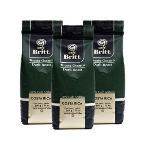 カフェ ブリット - コスタリカ ダーク ロースト コーヒー (12 オンス) (3 パック) - 挽いた、アラビカ コーヒー、コーシャー、グルテン フリー、100% グルメ & ダーク ロースト Café Britt - Costa Rican Dark Roast Coffee (12 oz.)