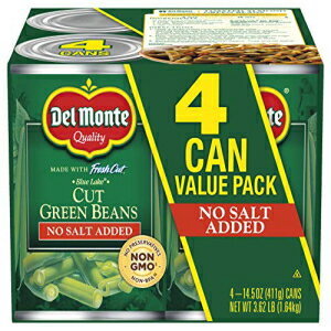 fe Jbg u[ CN CQ Y 4-14.5 IX ʁA14.5IX Del Monte Cut Blue Lake Green Beans With No Added Salt 4-14.5 Oz. Can, 14.5 Oz