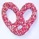 Scott's Cakes White Chocolate Covered Pretzels with Valentine's Day Non-Pareils in a 1 Pound Plastic Deli Container