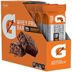 ゲータレード ホエイ プロテイン リカバリー バー チョコレートチップ、2.8 オンス、6 カラット Gatorade Whey Protein Recover Bars Chocolate Chip, 2.8 Oz, 6 Ct