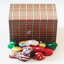 Scott's Cakes Christmas Foil Wrapped Chocolate Deluxe Mix in a 1 Pound Square Plaid Box