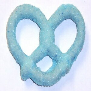 Scott's Cakes White Chocolate Covered Pretzels with Pastel Lite Blue Sugar in a 1 Pound Clear Cello Bag