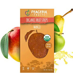 ピースフルフルーツ100％フルーツストリップ（マンゴー、12カウント） Peaceful Fruits 100% Fruit Strips (Mango, 12 count)