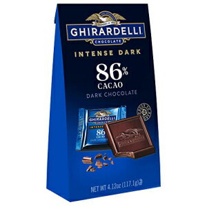 GHIRARDELLI インテンス ダーク チョコレート スクエア カカオ 86 バレンタインデー チョコレート ギフト 4.12 オンス バッグ (6 個パック) GHIRARDELLI Intense Dark Chocolate Squares, 86 Cacao, Valentine’s Day Chocolate Gifts, 4