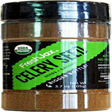 FreshJax プレミアム オーガニック スパイス ハーブ 調味料 塩 (認定オーガニック セロリ種子挽き - 大ボトル) FreshJax Premium Organic Spices, Herbs, Seasonings, and Salts (Certified Organic Celery Seed Ground - Large Bottle)