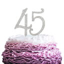 LINGPAR 45΂̒aP[Lgbp[ - Vō̃NX^CXg[ 45΂̌LO܂45΂̃P[Lgbp[ p[eB[fR[V Vo[ LINGPAR 45 Years Birthday Cake Topper - New Best Crystal Rhinestone 45th Wedding Ann