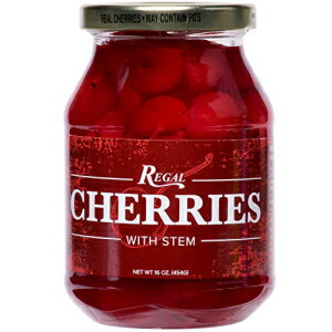 リーガル 16オンス 茎付きレッドマラスキーノチェリー Regal 16 oz. Red Maraschino Cherries with Stems