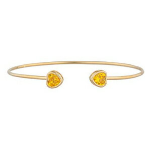 14KS[hV~[VCG[Vgn[gx[oOuXbg Elizabeth Jewelry 14Kt Gold Simulated Yellow Citrine Heart Bezel Bangle Bracelet