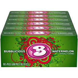 泡立つスイカガム 5個入18パック（計90個） Bubblicious Watermelon Gum, 18 Packs of 5 Pieces (90 Total Pieces)
