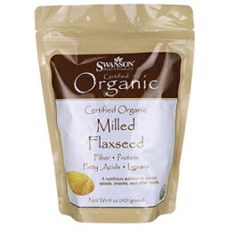 Swanson 認定オーガニック亜麻仁粉砕 15 オンス (425 g) 粉末 Swanson Certified Organic Milled Flaxseed 15 Ounce (425 g) Pwdr