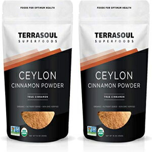 Terrasoul Superfoodsオーガニックセイロンシナモンパウダー、2ポンド-ラボでテスト済み| プレミアム品質と味 Terrasoul Superfoods Organic Ceylon Cinnamon Powder, 2 Lbs - Lab-Tested for Authenticity | Premium Quality and Flavor