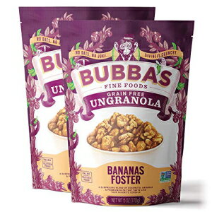 Bubba's Foods グレインフリー グラノーラ、バナナ フォスター、6オンス (2 個パック) | パレオ、グルテンフリー、低糖 Bubba's Foods Grain Free Granola, Bananas Foster, 6oz (Pack of 2) | Paleo, Gluten Free, Low Sugar