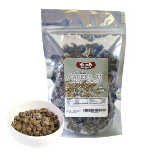 アルマグルメ イタリアから輸入した海塩入りシチリアケイパー |1.1ポンド (500g) Alma Gourmet Sicilian Capers in Sea Salt Imported from Italy |1.1 Pound (500g)