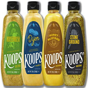 楽天GlomarketKoops' ベストセラー マスタード バラエティ パック、12 オンス ボトル、4本パック Koops' Best Sellers Mustard Variety Pack, 12 oz. Bottle, 4-Pack