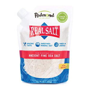 レドモンドリアルソルト - 古代上質海塩 未精製ミネラル塩 16オンスポーチ（1パック） Redmond Real Salt - Ancient Fine Sea Salt, Unrefined Mineral Salt, 16 Ounce Pouch (1 Pack)