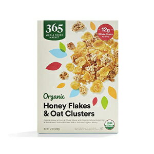 楽天Glomarket365 by Whole Foods Market、オーガニックハニーフレークとオート麦クラスター、12オンス 365 by Whole Foods Market, Organic Honey Flakes And Oat Clusters, 12 Ounce