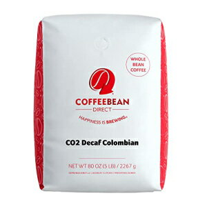 コーヒー豆ダイレクト CO2 デカフェ コロンビア産、全豆コーヒー、5 ポンド袋 Coffee Bean Direct CO2 Decaf Colombian, Whole Bean Coffee, 5-Pound Bag