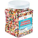 素晴らしいサプライズ スイート レインボー スプリンクル バルク - レインボー ジミー 再密封可能な容器入り - 1.6 ポンド バルク キャンディ、遺伝子組み換え作物不使用 A Great Surprise Sweet Rainbow Sprinkles Bulk - Rainbow Jimmies in Rese