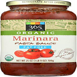 365 Everyday Value、オーガニックマリナラパスタソース、無脂肪、25オンス 365 Everyday Value, Organic Marinara Pasta Sauce, Fat Free, 25 oz