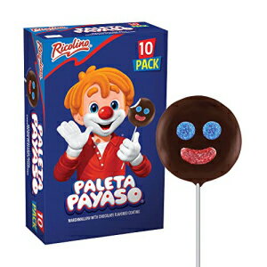 Ricolino Paleta Payaso }V} |bvA`R[g̃R[eBOAd 15.8IXA10JEg{bNX Ricolino Paleta Payaso Marshmallow Lollipops with Chocolate Flavored Coating, Net Wt. 15.8 Ounces, 10 Count Box