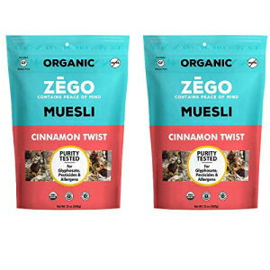 ZEGO Foods オーガニック スーパーフード オートミール ミューズリー 認定グルテンフリー (シナモンツイスト) 13オンス ZEGO Foods Organic Superfood Oatmeal Muesli, Certified Gluten Free (Cinnamon Twist) 13oz