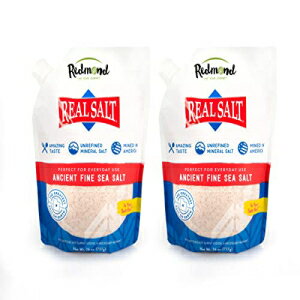 レドモンドリアルソルト - 古代上質海塩 未精製ミネラル塩 26オンスポーチ（2パック） Redmond Real Salt - Ancient Fine Sea Salt, Unrefined Mineral Salt, 26 Ounce Pouch (2 Pack)