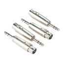 XLR - 1/4 A_v^[AAncable 4 pbN XLR X - 6.35mm TRS IXRo[^[AoXI[fBIWF_[`FW[ XLR to 1/4 Adapter, Ancable 4-Pack XLR Female to 6.35mm TRS Male Convertor, Balanced Audio Gender Changer