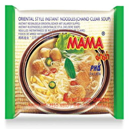 MAMA Noodles Chand クリアスープ インスタントビーフン、おいしいタイ風味、ホット＆スパイシーな麺、トランス脂肪なし、揚げ麺よりカロリーが低い 30 パック MAMA Noodles Chand Clear Soup Instant Rice Noodles w/ Delicious Thai Flavors, Hot &