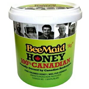 2.2 ポンド (1 個パック) BeeMaid Honey UnPasteurized White Creamed Tub Bee Maid Honey Ltd 1kg カナダから輸入 2.2 Pound (Pack of 1), BeeMaid Honey UnPasteurized White Creamed Tub Bee Maid Honey Ltd, 1kg Imported