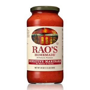 Rao's 自家製トマトソース、センシティブフォーミュラ、24オンス、パスタソース、炭水化物を意識した、ケトフレンドリー、すべて天然、プレミアム品質、玉ねぎやニンニク不使用、イタリアントマトとオリーブオイル付き Rao's Homemade Tomato Sauce, Sensitive For