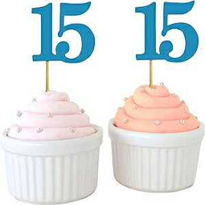 20個パック、ブルー、最愛のお土産、キンセアニェーラ15歳の誕生日カップケーキトッパー、デザートデコレーション - 20個パック Pack Of 20, Blue, Darling Souvenir, Quinceanera 15th Birthday Cupcake Toppers, Dessert Decorations - Pack Of 20