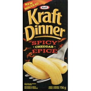 クラフトディナー スパイシーチェダーマカロニ＆チーズ 1箱 156グラム 限定フレーバー Kraft Dinner Spicy Cheddar Macaroni and Cheese 1 Box 156 Gram Exclusive Flavor