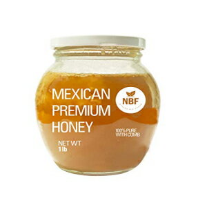 NATURA BIO FOODS生の蜂蜜と櫛、1ポンド、オーガニック、蜂蜜と櫛、生とろ過されていない、純粋な蜂蜜、健康、天然、（メキシコのプレミアム蜂蜜） Natura Biofoods NATURA BIO FOODS Raw Honey with Comb,1 lb, Organic, Honey with Comb, Raw and U