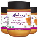 NIȊÖI[KjbN߂ĂȂnj[W[Ai3pbNj Wholesome Sweeteners Organic Raw & Unfiltered Honey Jar, (Pack of 3)