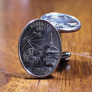 ֥ͥ饹 ե󥯥֥ͥ饹 եϡˡ åȥΡ ץåꥢ̤դ若ħȤƤޤ Nebraska Cuff Links, Nebraska State Quarter Cuffs featuring an ox-drawn covered wagon thro