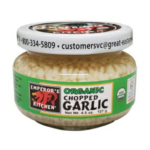Empire's Kitchen オーガニックみじん切りガーリック、USDA認定オーガニック、ビーガン、すぐに使える、4.5オンス瓶 Emperor's Kitchen Organic Chopped Garlic, USDA Certified Organic, Vegan, Ready-to-Use, 4.5 oz Jar