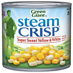 楽天GlomarketGreen Giant、スチームクリスプ、スーパースイートイエローとホワイトの全粒コーン、11オンス缶（6個パック） Green Giant, Steam Crisp, Super Sweet Yellow and White Whole Kernel Corn, 11 oz Can （Pack of 6）