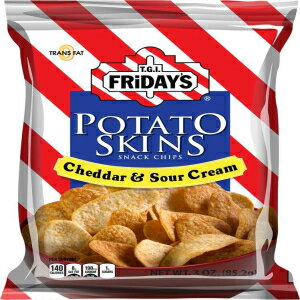 TGI Fridays チェダー＆サワークリームポテトスキン - 3オンス 袋、1ケースあたり6個入り TGI Fridays Cheddar and Sour Cream Potato Skins - 3 oz. bag, 6 per case