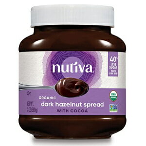 Nutiva オーガニック ビーガン ヘーゼルナッツ スプレッド、ダーク、13 オンス、USDA オーガニック、非遺伝子組み換え、フェアトレード & 持続可能な調達、ビーガン & グルテンフリー、砂糖控えめの植物ベースのスプレッド Nutiva Organic Vegan Hazelnut S